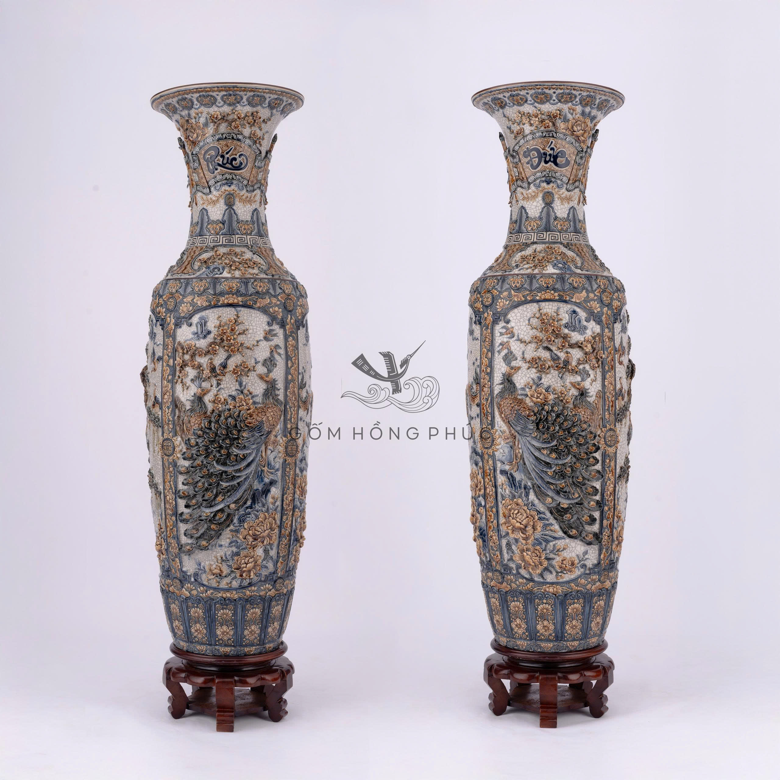 Lộc Bình Tứ Cảnh Phúc Đức M6 Rạn