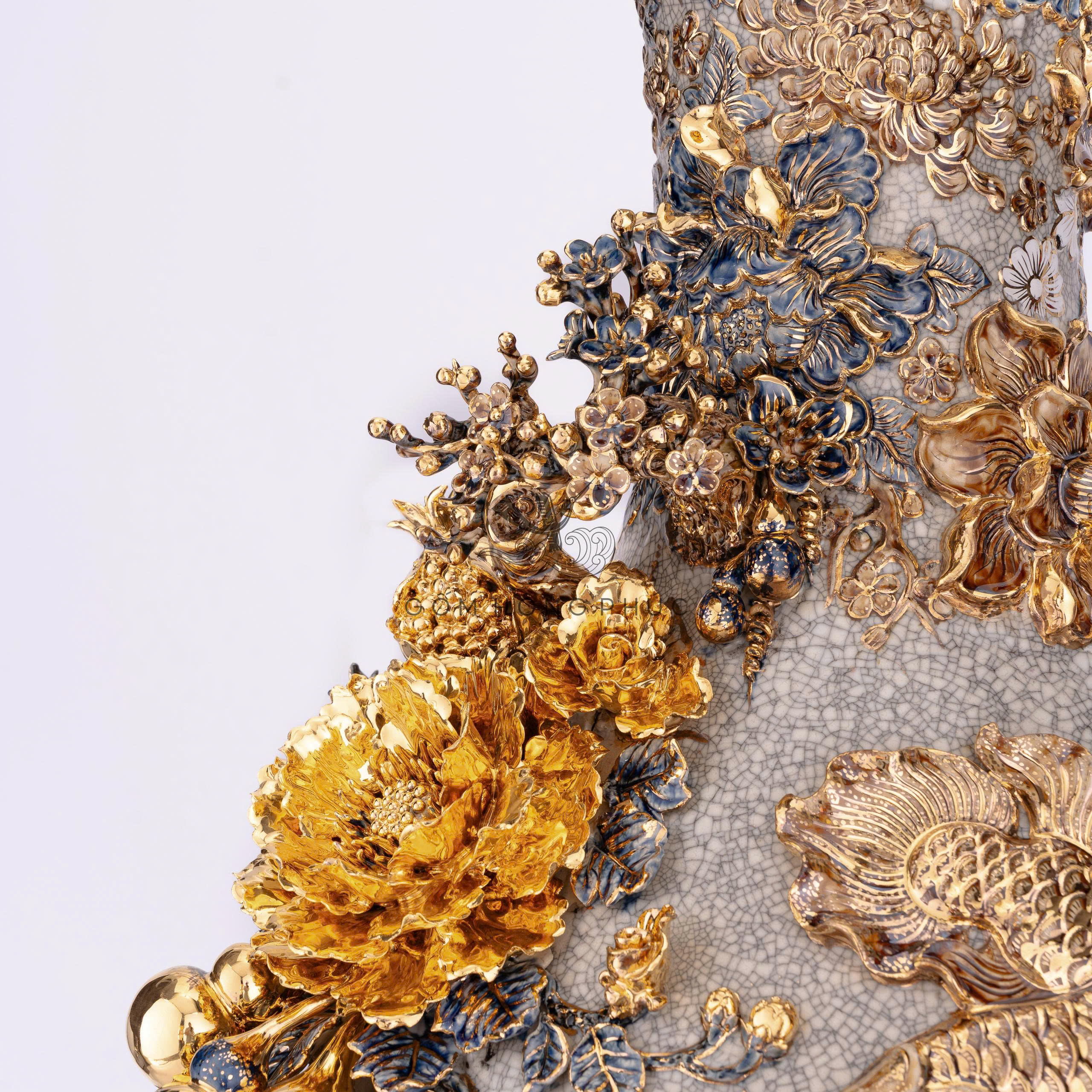 Hồ Lô Cá Rồng Kênh Bong Vẽ Vàng 24k M6