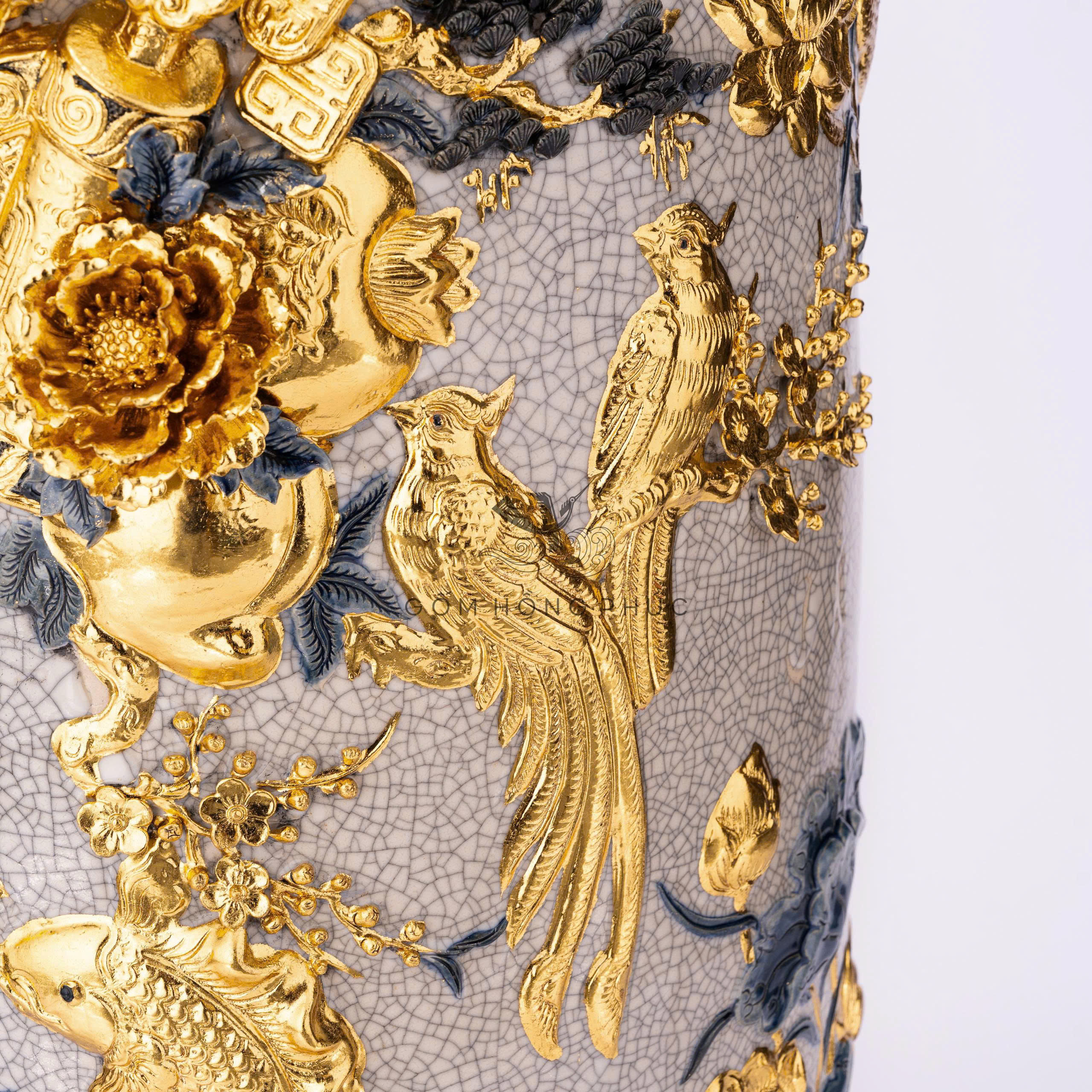 Lộc Bình Phúc Đức M6 Rạn Dát Vàng