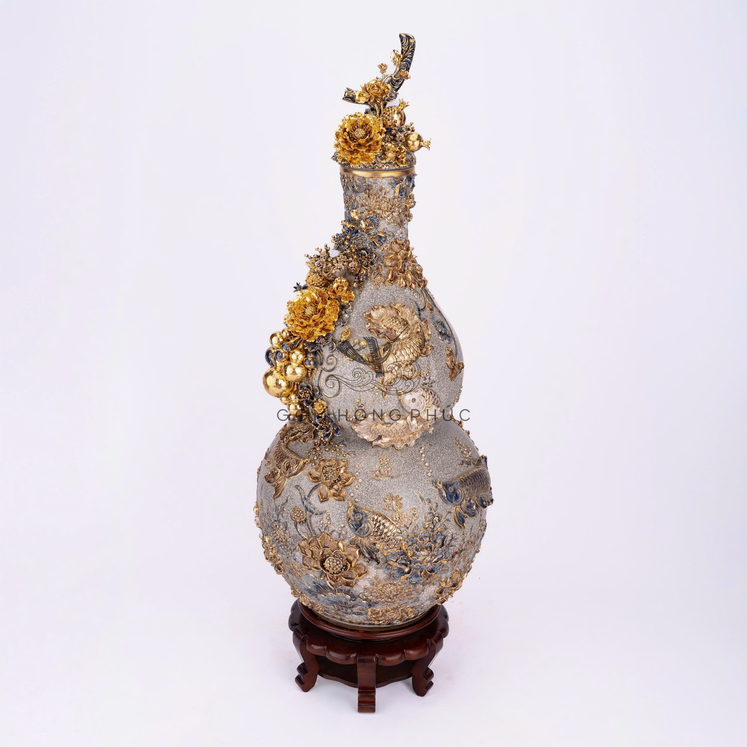 Hồ Lô Cá Rồng Kênh Bong Vẽ Vàng 24k M6