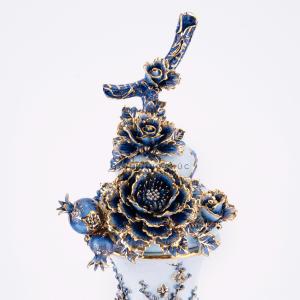 Hồ Lô Công M1 Men Lam Khử Kênh Bong Vẽ Vàng