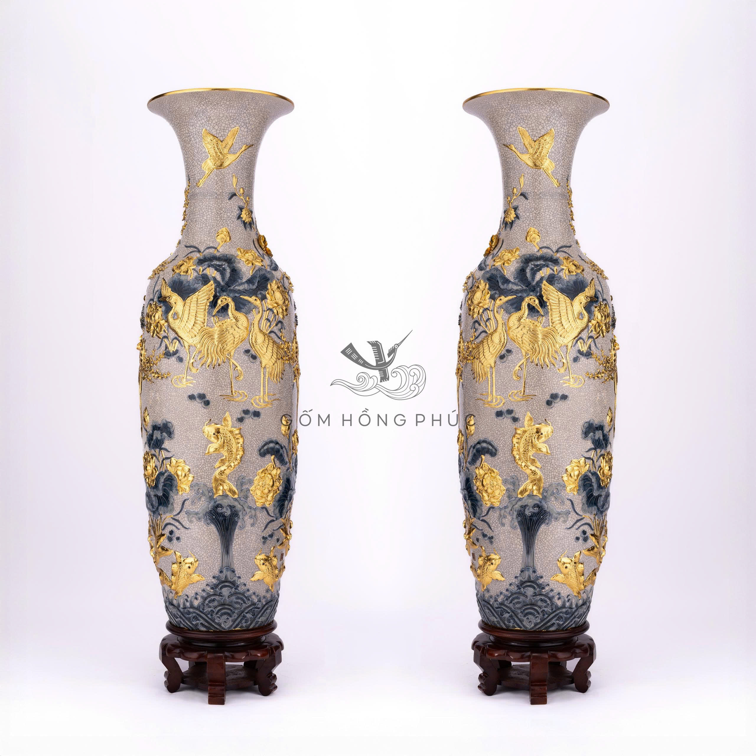 Lộc Bình Phúc Đức M6 Rạn Dát Vàng