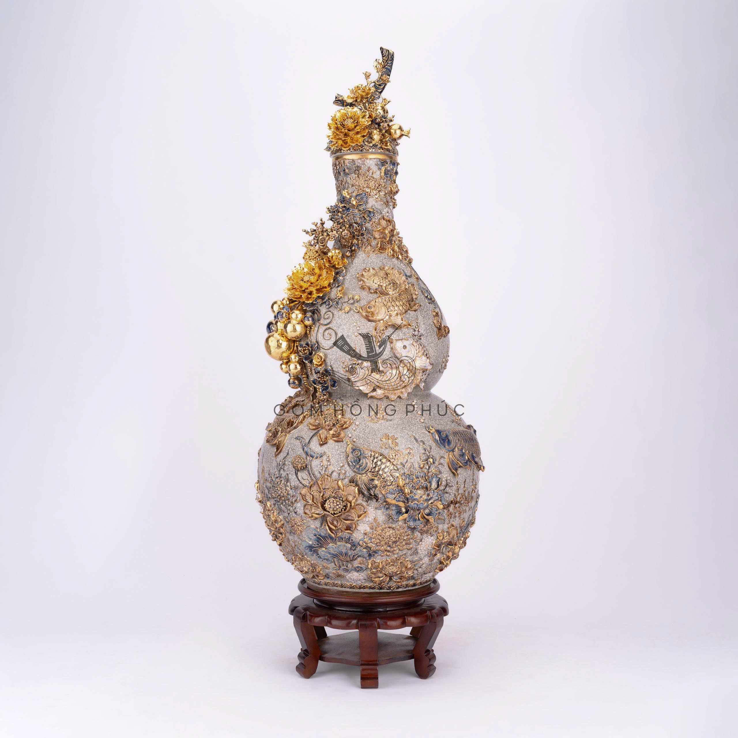 Hồ Lô Cá Rồng Kênh Bong Vẽ Vàng 24k M6